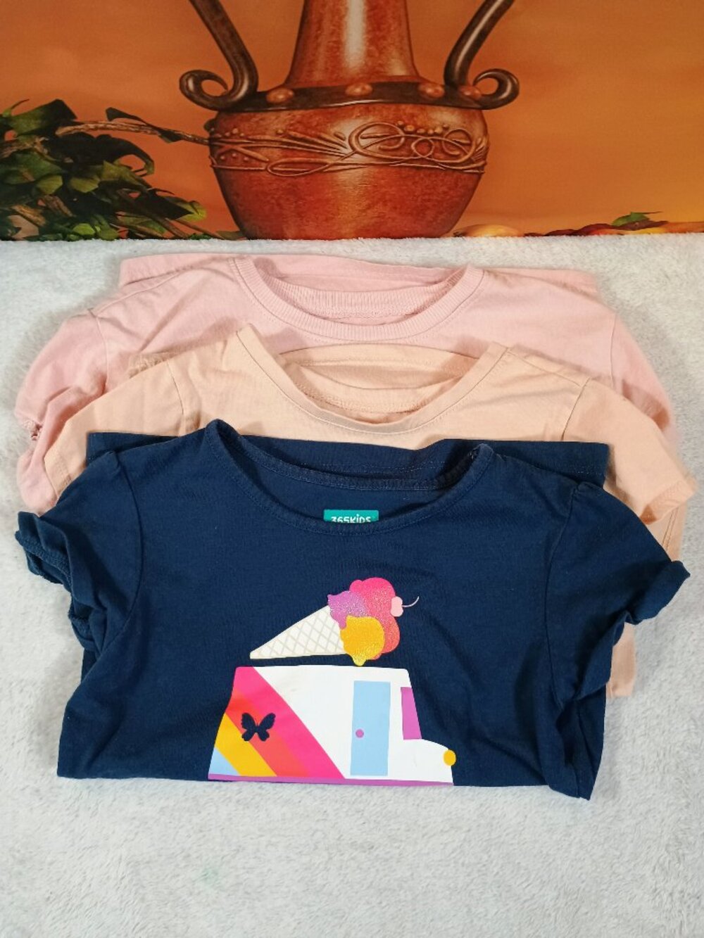 MIX Bundle-3pc Girls Garanimals Sz 5T Blue, Peach, & Pink Tops Perfect-Playtime